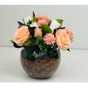 Ver imagem 4 de Arranjo Flores Artificiais Rosas Com Vaso De Vidro