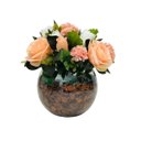 Ver imagem 1 de Arranjo Flores Artificiais Rosas Com Vaso De Vidro