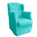 Ver imagem 2 de Poltrona Amamentação Balanço Manu com Puff Suede Azul Tifany Twdecora