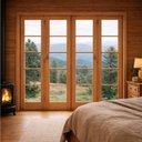 Ver imagem 1 de Porta Balcão Pantográfica Eucalipto Premium 200x213 Natural Madecen Marrom
