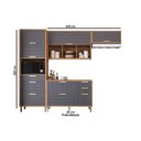 Ver imagem 2 de Kit Cozinha Modulada 4 Peças Eloise 2 Aéreos + 1 Balcão + 1 Torre Quente C4p181 Freijó Titanium
