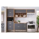 Ver imagem 1 de Kit Cozinha Modulada 4 Peças Eloise 2 Aéreos + 1 Balcão + 1 Torre Quente C4p181 Freijó Titanium