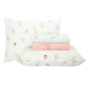 Jogo de Cama Duplo Casal 4 Peças Percal 180 Fios Berenice Sonhare Prata