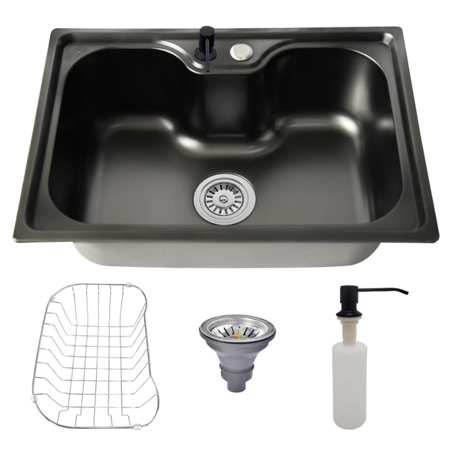 Kit Cuba Cozinha Gourmet Aço Inox 60x42 e Torneira Slim Preto Brinovar - 2