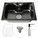 Ver imagem 3 de Kit Cuba Cozinha Gourmet Aço Inox 60x42 e Torneira Slim Preto Brinovar