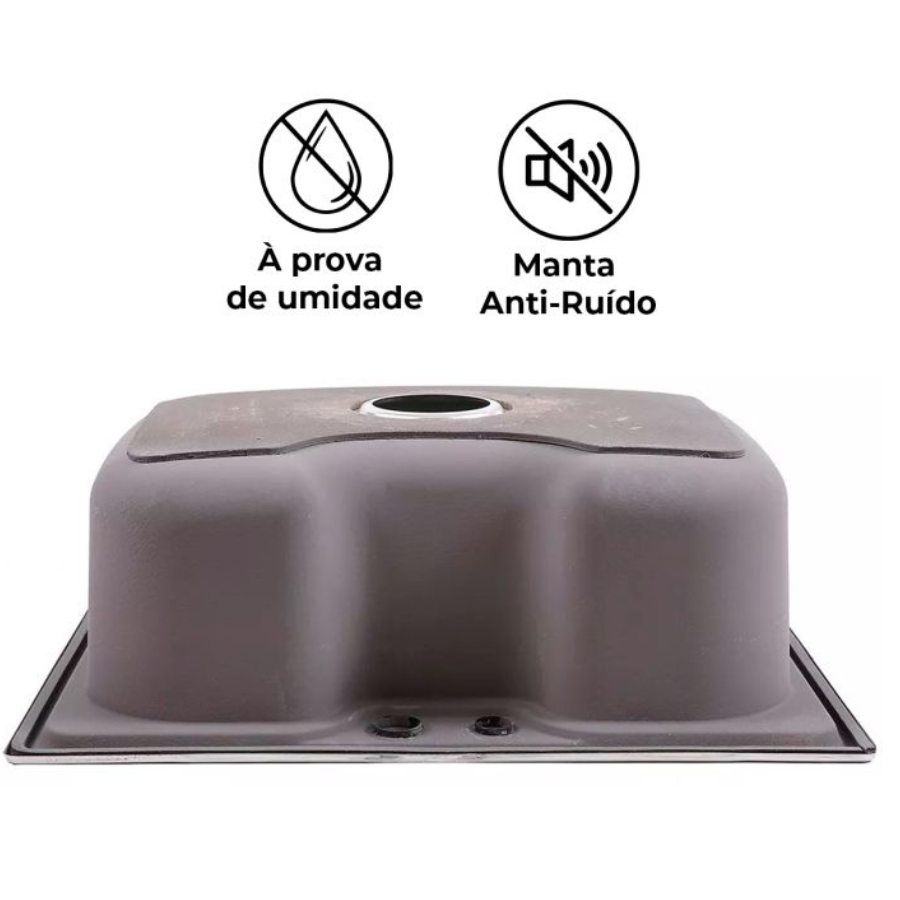 Kit Cuba Cozinha Gourmet Aço Inox 60x42 e Torneira Slim Preto Brinovar - 6