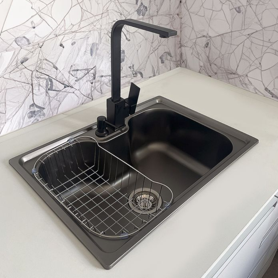 Kit Cuba Cozinha Gourmet Aço Inox 60x42 e Torneira Slim Preto Brinovar - 5