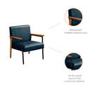 Ver imagem 2 de Kit 2 Poltronas Decorativas Trindade Estilo Industrial em Veludo Azul