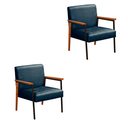 Ver imagem 1 de Kit 2 Poltronas Decorativas Trindade Estilo Industrial em Veludo Azul