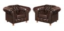 Ver imagem 4 de Conjunto Sofá 4 Lugares E 2 Poltronas Luis Xv Capitonê Chesterfield - Couríssimo Marrom Café