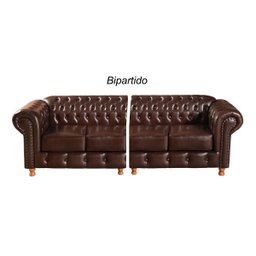 Conjunto Sofá 4 Lugares E 2 Poltronas Luis Xv Capitonê Chesterfield - Couríssimo Marrom Café - 2