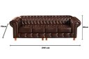 Ver mais imagens de Conjunto Sofá 4 Lugares E 2 Poltronas Luis Xv Capitonê Chesterfield - Couríssimo Marrom Café