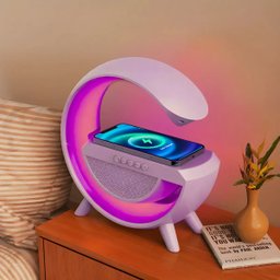 Luminária Multifunção Iluminação Rgb, Alto-falante e Carregador por Indução - 9