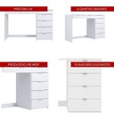 Ver imagem 3 de Penteadeira Escrivaninha 7 Gavetas 120 Cm Pe90 Branco Dtall Branco