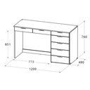 Ver imagem 4 de Penteadeira Escrivaninha 7 Gavetas 120 Cm Pe90 Branco Dtall Branco