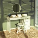 Ver imagem 1 de Penteadeira Escrivaninha 7 Gavetas 120 Cm Pe90 Branco Dtall Branco