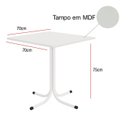 Ver imagem 4 de Mesa de Jantar Quadrada 70cm Branca com 4 Cadeiras Estofada Branca