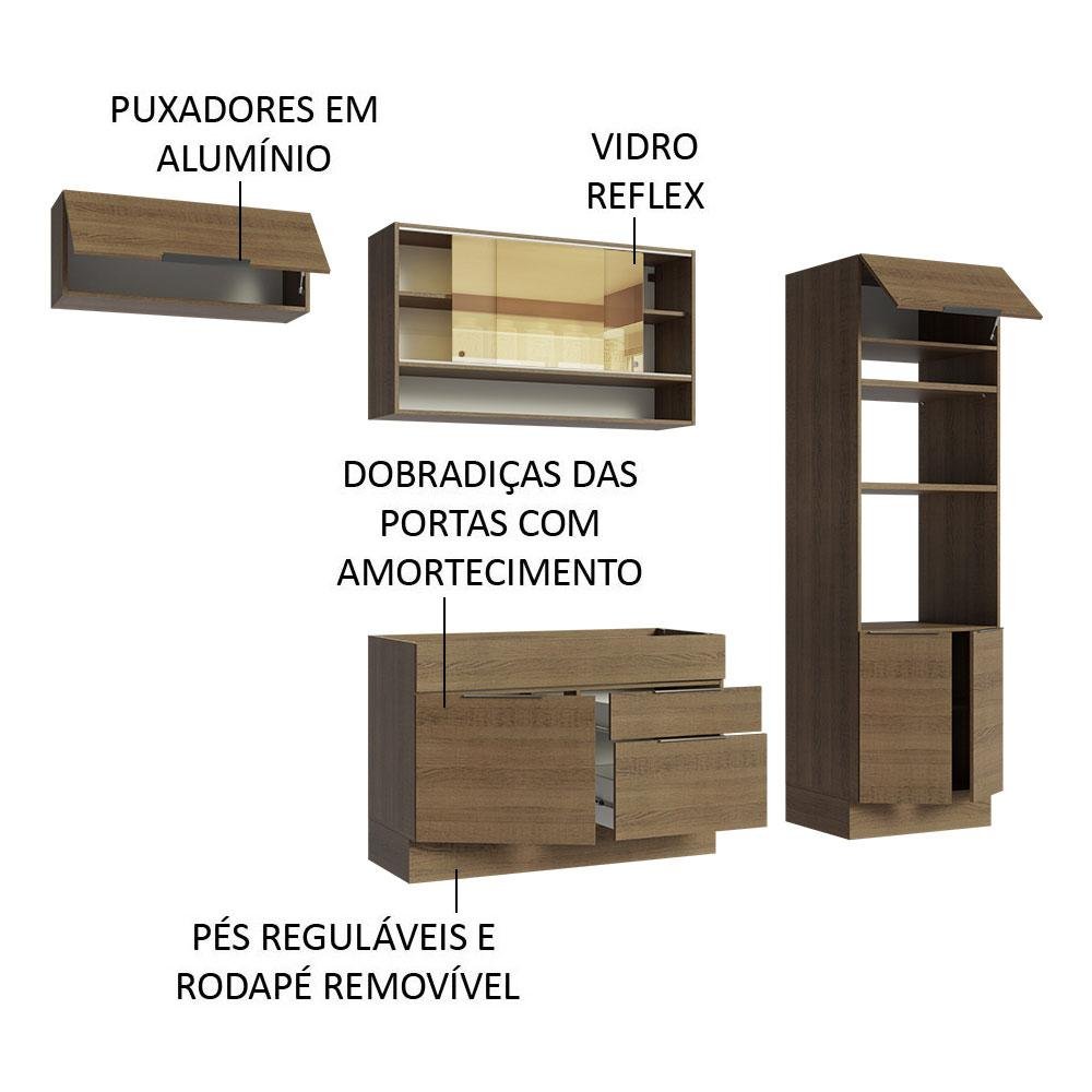 Armário de Cozinha Completa 270cm Rustic Stella Madesa 09 - 4