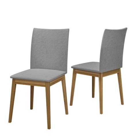 Conjunto Cadeira Ares Linho Cinza Madeira (2 Unidades)