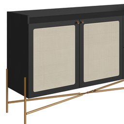 Balcão Buffet 2 Portas 2 Gavetas 139cm Palhinha Pé Metal Oslo Artesano | Hanover/dourado - 6
