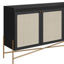 Ver imagem 6 de Balcão Buffet 2 Portas 2 Gavetas 139cm Palhinha Pé Metal Oslo Artesano | Hanover/dourado