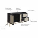 Ver mais imagens de Balcão Buffet 2 Portas 2 Gavetas 139cm Palhinha Pé Metal Oslo Artesano | Hanover/dourado