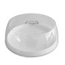 Porta Bolo de Plástico com Tampa Transparente 29cm Plus UZ Branco - 3