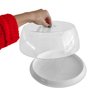 Porta Bolo de Plástico com Tampa Transparente 29cm Plus UZ Branco - 4