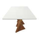 Ver imagem 4 de Mesa de Jantar Dubai Base Madeira Maciça Tampo Ret.- Amêndoa - Tampo 220x90cm Branco/vidro Off-white