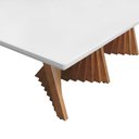 Ver imagem 6 de Mesa de Jantar Dubai Base Madeira Maciça Tampo Ret.- Amêndoa - Tampo 220x90cm Branco/vidro Off-white