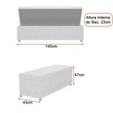 Ver imagem 2 de Puff Baú Calçadeira 140cm Heste Linho Cinza - Sallar Home