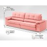 Sofá com Carregador USB Retrátil Reclinável Montreal 2,50m Velosuede Rose - NETSOFAS - 2