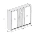 Ver imagem 3 de Guarda-Roupa Casal Ripado 3 Portas e 6 Gavetas Vitória Marrom/Peroba/Off White