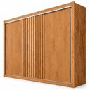Ver imagem 2 de Guarda Roupa Casal 3 Portas de Correr com 6 Gavetas e Detalhe Ripado 100% MDF Vitória
