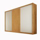 Ver imagem 2 de Guarda-Roupa Casal Ripado 3 Portas e 6 Gavetas Vitória Marrom/Peroba/Off White