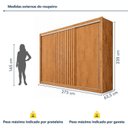 Ver imagem 4 de Guarda Roupa Casal 3 Portas de Correr com 6 Gavetas e Detalhe Ripado 100% MDF Vitória