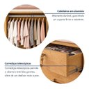 Ver imagem 6 de Guarda Roupa Casal 3 Portas de Correr com 6 Gavetas e Detalhe Ripado 100% MDF Vitória