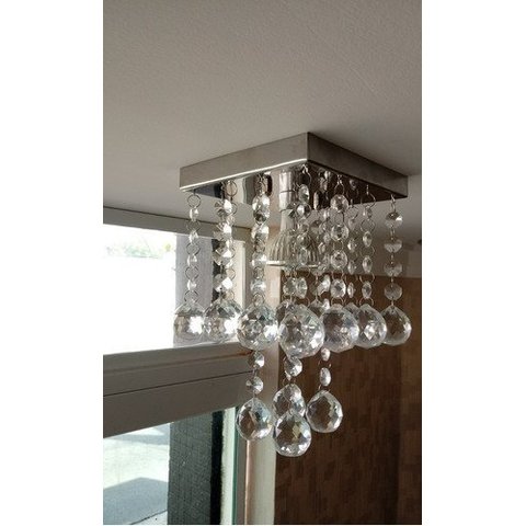 Lustre Para Lavabo Com Cordão De Castanhas De Cristal:bivolt/espelhado/25cm