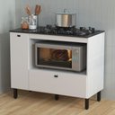 Ver imagem 1 de Balcão de Cozinha Multiuso 99,7x83,4cm 2 Portas e Nicho Branco Bl3316 Branco