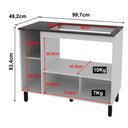 Ver imagem 4 de Balcão de Cozinha Multiuso 99,7x83,4cm 2 Portas e Nicho Branco Bl3316 Branco
