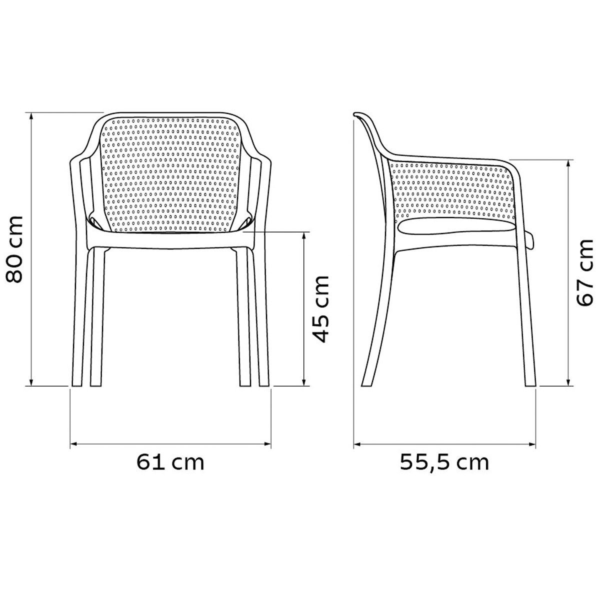 Conjunto 4 Cadeiras de Plástico em Polipropileno com Fibra de Vidro Gabriela - Tramontina - Camurça  - 5