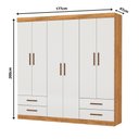 Ver imagem 4 de Guarda-Roupa Casal Dubai 6 Portas 4 Gavetas Multimóveis CR35556 Cinamomo/Off White