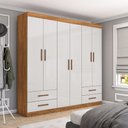 Ver imagem 1 de Guarda-Roupa Casal Dubai 6 Portas 4 Gavetas Multimóveis CR35556 Cinamomo/Off White