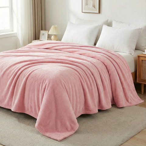 Kit 2 Mantas Cobertor Casal Microfibra Super Macio Rose com Conforto Térmico Premium Casa Dona