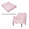 Poltrona Decorativa Stefanie Pés Trapézio Tabaco Suede Rosa Bebê - DS Estofados - 5
