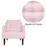 Poltrona Decorativa Stefanie Pés Trapézio Tabaco Suede Rosa Bebê - DS Estofados - 4