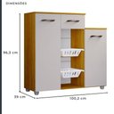 Ver imagem 3 de Fruteira 2 Cestos 2 Portas 1 Gaveta Milena - Chf - Cinamomo/off White