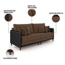Ver imagem 5 de Sofá 2 Lugares Living 172cm Pé Madeira Valença Pto/veludo K01 - D\'rossi Cor Marrom