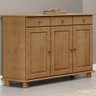 Aparador Buffet para Sala de Jantar 3 Portas 3 Gavetas Rústico Lazuli F06 Freijó - Lyam Decor - 2