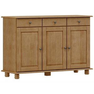 Aparador Buffet para Sala de Jantar 3 Portas 3 Gavetas Rústico Lazuli F06 Freijó - Lyam Decor